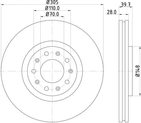 Mintex Brake Discs Front Vented Set Of 2 MDC2157 305mm - image 4