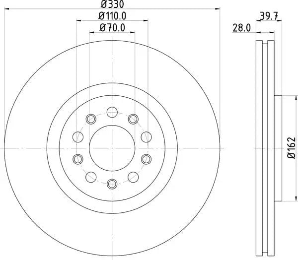 Mintex Brake Discs Front Vented Set Of 2 MDC2158 330mm - image 4