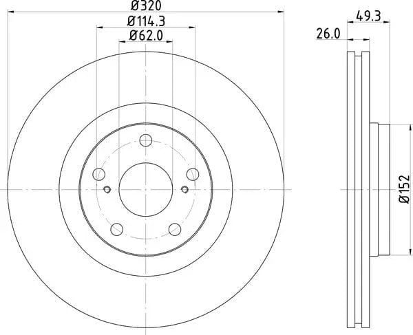 Mintex Brake Discs Front Vented Set Of 2 MDC2168 320mm - image 4