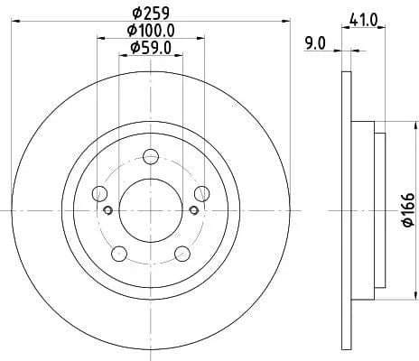 Mintex Brake Discs Rear Solid Set Of 2 MDC2171 259mm - image 3