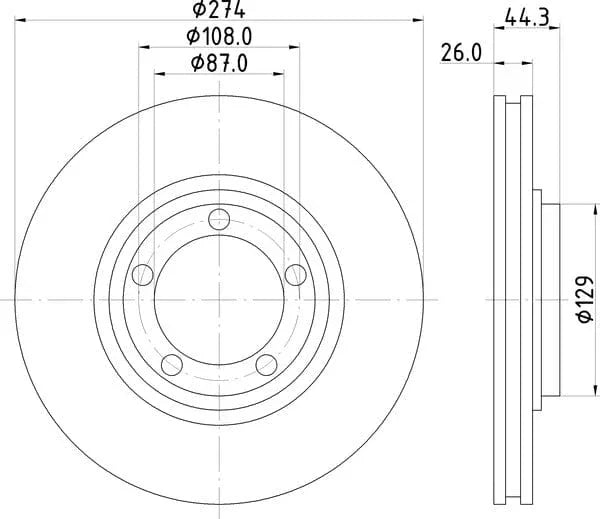 Mintex Brake Discs Front Vented Set Of 2 MDC2176 274mm - image 4