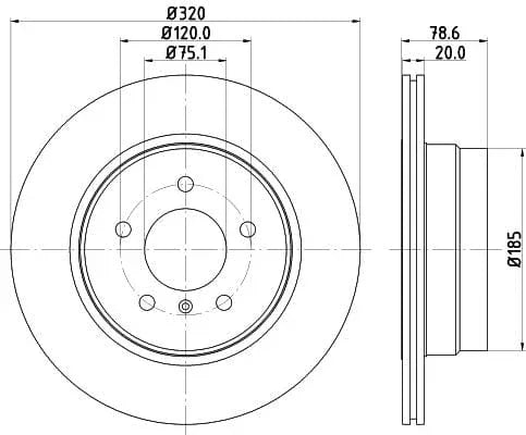 Mintex Brake Discs Rear Vented Set Of 2 MDC2186 320mm - image 3