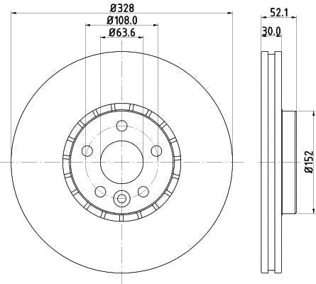 Mintex Brake Discs Front Vented Set Of 2 MDC2198 328mm - image 3