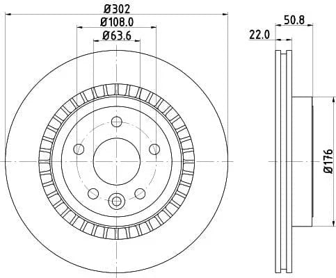 Mintex Brake Discs Rear Vented Set Of 2 MDC2199 302mm - image 3