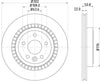 Mintex Brake Discs Rear Vented Set Of 2 MDC2199 302mm thumbnail