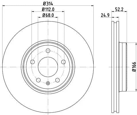Mintex Brake Discs Front Vented Set Of 2 MDC2200C 314mm - image 3