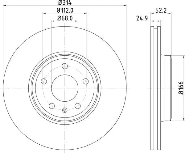 Mintex Brake Discs Front Vented Set Of 2 MDC2200C 314mm - image 4
