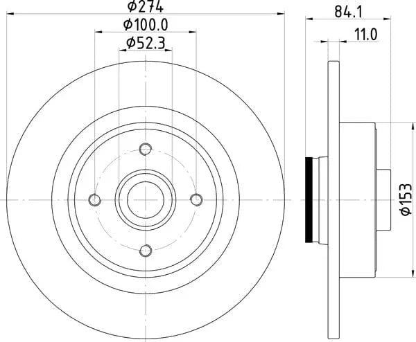 Mintex Brake Discs Rear Solid Set Of 2 MDC2201 274mm - image 4