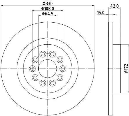 Mintex Brake Discs Rear Solid Set Of 2 MDC2206 330mm - image 3
