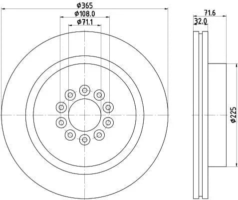 Mintex Brake Discs Front Vented Set Of 2 MDC2207 365mm - image 3
