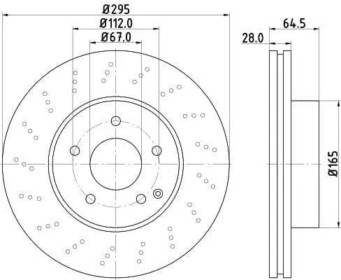 Mintex Brake Discs Front Perforated Vented Set Of 2 MDC2214 295mm - image 3
