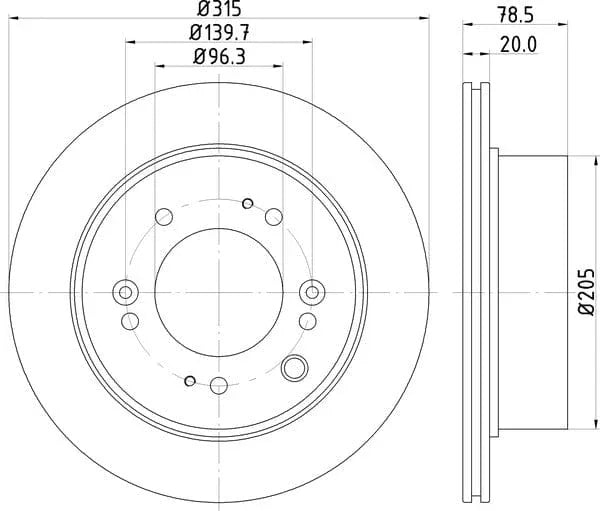 Mintex Brake Discs Rear Vented Set Of 2 MDC2227 315mm - image 4