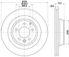 Mintex Brake Discs Rear Vented Set Of 2 MDC2229 358mm thumbnail