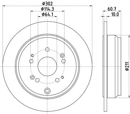 Mintex Brake Discs Rear Solid Set Of 2 MDC2231 302mm - image 3