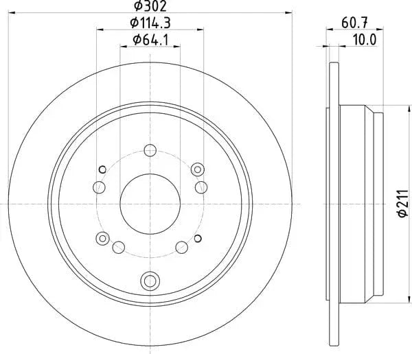 Mintex Brake Discs Rear Solid Set Of 2 MDC2231 302mm - image 4