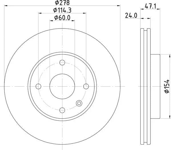 Mintex Brake Discs Front Vented Set Of 2 MDC2233 278mm - image 4