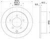 Mintex Brake Discs Rear Solid Set Of 2 MDC2234 262mm thumbnail