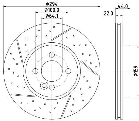 Mintex Brake Discs Front Perforated Vented Set Of 2 MDC2235 294mm - image 3