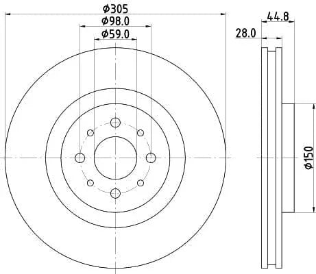 Mintex Brake Discs Front Vented Set Of 2 MDC2236 305mm - image 3