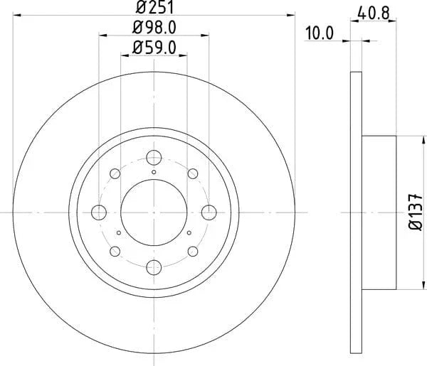 Mintex Brake Discs Rear Solid Set Of 2 MDC2237 251mm - image 4