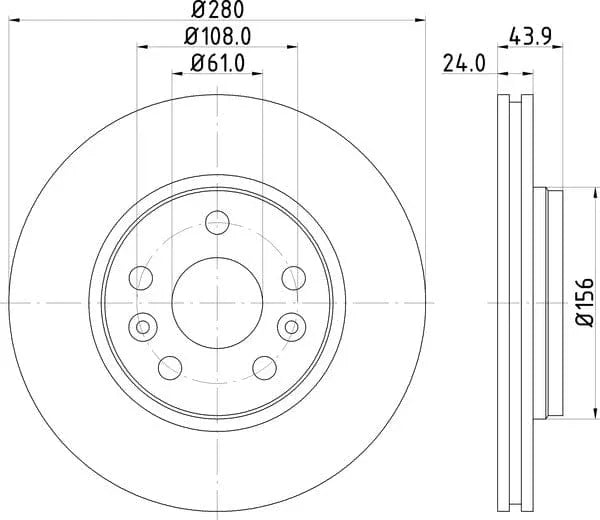 Mintex Brake Discs Front Vented Set Of 2 MDC2238 280mm - image 4