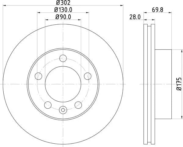 Mintex Brake Discs Front Vented Set Of 2 MDC2240 302mm - image 4