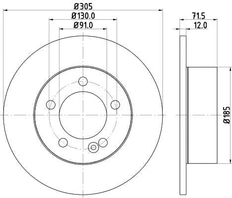 Mintex Brake Discs Rear Solid Set Of 2 MDC2242 305mm - image 3