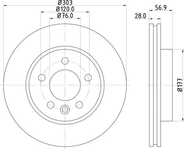 Mintex Brake Discs Front Vented Set Of 2 MDC2243 303mm - image 4