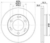 Mintex Brake Discs Front Vented Set Of 2 MDC2244 294mm thumbnail