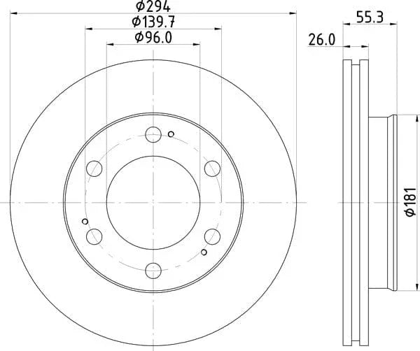 Mintex Brake Discs Front Vented Set Of 2 MDC2244 294mm - image 4