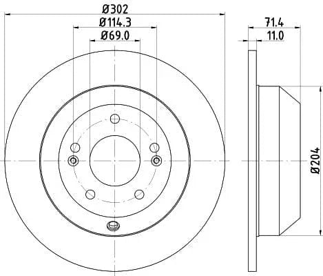 Mintex Brake Discs Rear Solid Set Of 2 MDC2245 302mm - image 3