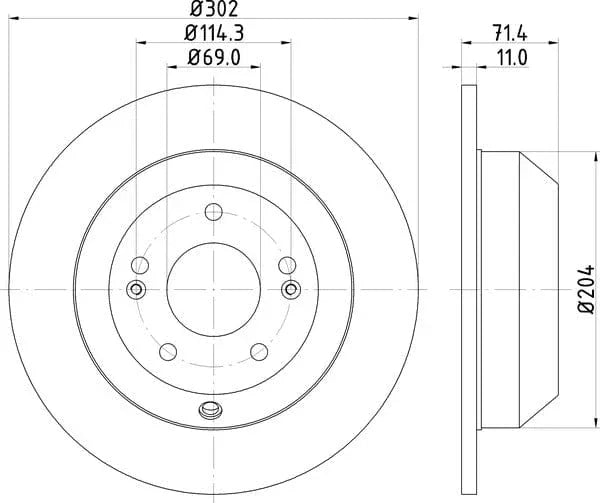 Mintex Brake Discs Rear Solid Set Of 2 MDC2245 302mm - image 4