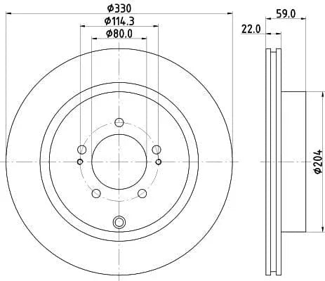 Mintex Brake Discs Rear Vented Set Of 2 MDC2246 330mm - image 3