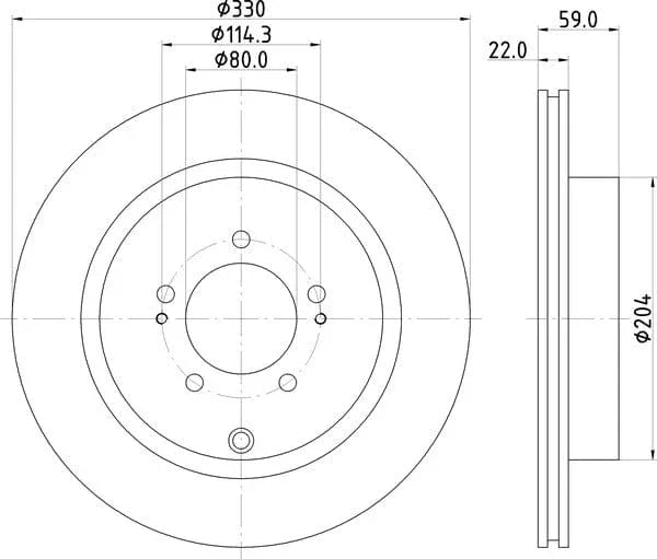 Mintex Brake Discs Rear Vented Set Of 2 MDC2246 330mm - image 4