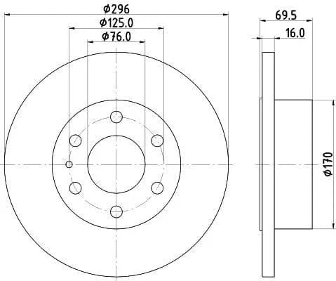 Mintex Brake Discs Rear Solid Set Of 2 MDC2247 296mm - image 3