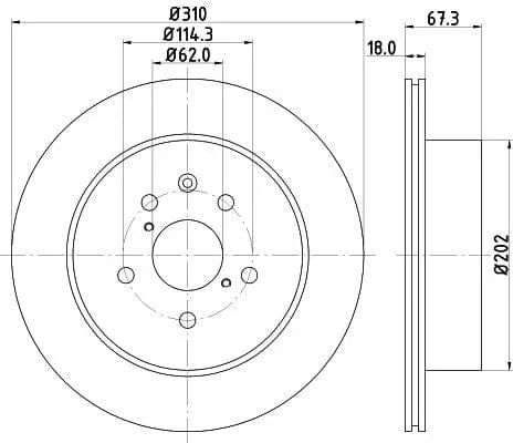Mintex Brake Discs Rear Vented Set Of 2 MDC2250 310mm - image 3