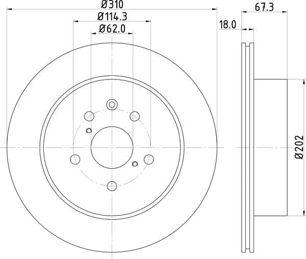 Mintex Brake Discs Rear Vented Set Of 2 MDC2250 310mm - image 4