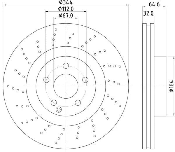 Mintex Brake Discs Front Perforated Vented Set Of 2 MDC2251 344mm - image 4