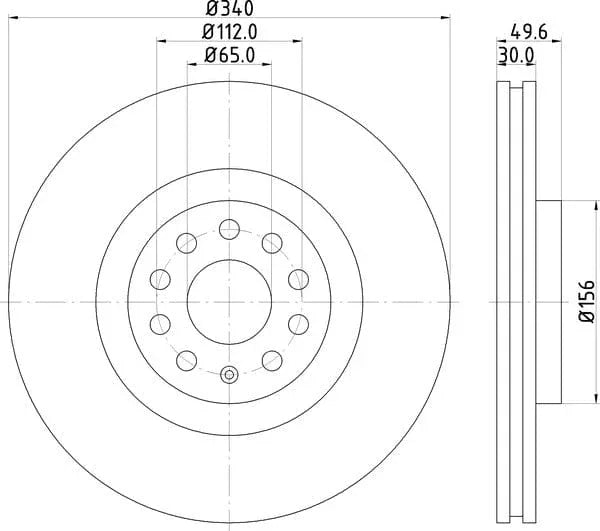 Mintex Brake Discs Front Vented Set Of 2 MDC2253 340mm - image 4