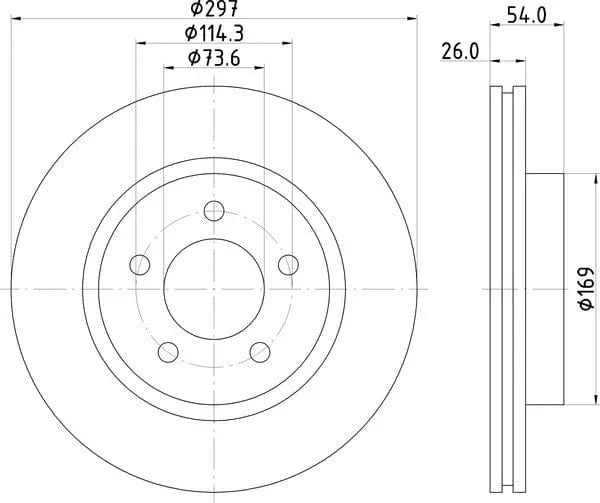 Mintex Brake Discs Front Vented Set Of 2 MDC2255 297mm - image 4