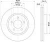Mintex Brake Discs Front Vented Set Of 2 MDC2255 297mm thumbnail