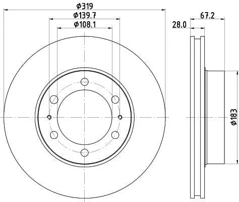 Mintex Brake Discs Front Vented Set Of 2 MDC2260 319mm - image 3