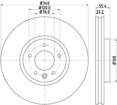 Mintex Brake Discs Front Vented Set Of 2 MDC2261 340mm - image 3