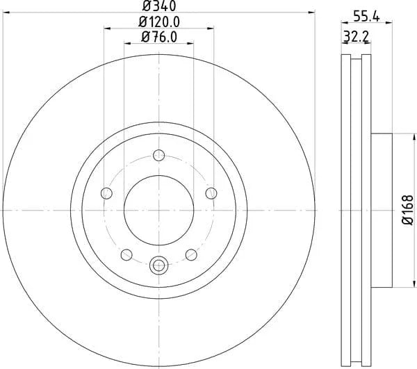 Mintex Brake Discs Front Vented Set Of 2 MDC2261 340mm - image 4
