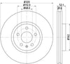 Mintex Brake Discs Front Vented Set Of 2 MDC2263 320mm thumbnail
