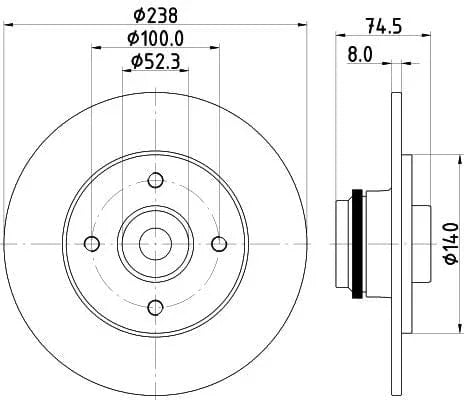 Mintex Brake Discs Rear Solid Set Of 2 MDC2266 238mm - image 3