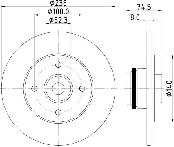 Mintex Brake Discs Rear Solid Set Of 2 MDC2266 238mm - image 4