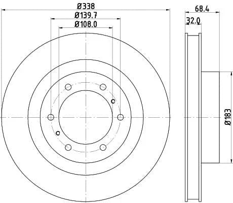 Mintex Brake Discs Front Vented Set Of 2 MDC2273 338mm - image 3