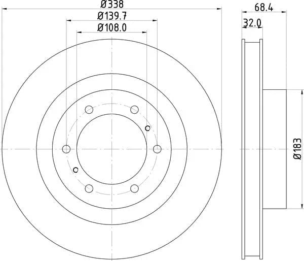 Mintex Brake Discs Front Vented Set Of 2 MDC2273 338mm - image 4
