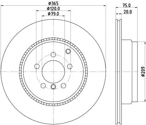 Mintex Brake Discs Rear Vented Set Of 2 MDC2274 365mm - image 3